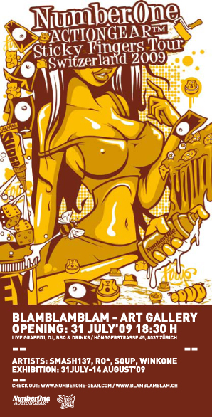 NumberOne Actiongear – Sticky Fingers Tour @ BlamBlamBlam!