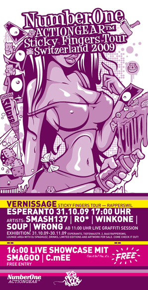 NumberOne Actiongear – Sticky Fingers Tourschluss @ Esperanto