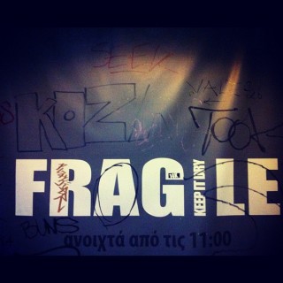 14K Stickerbombing at Fragile Bar Thessaloniki