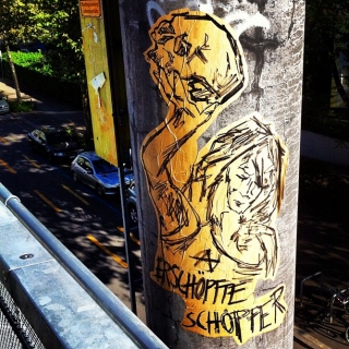 #streetart #wheatpaste saying “erschöpfte schöpfer” (exhausted creators) in #zurich #switzerland