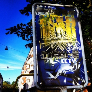 #streetart #stencil on a #streetsign by #taga2047 in #zurich; the other side of my previous post.