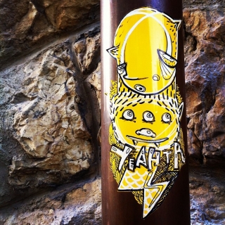 #streetart #sticker #slaps collabo by #yeäh & #ätr in #zurich #switzerland