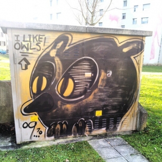 #owl #character #spraycanart #graffiti #streetart by #muer